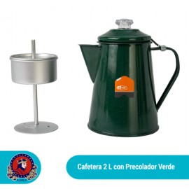 CAFETERA 2 LTS. VERDE CON PERCOLADOR