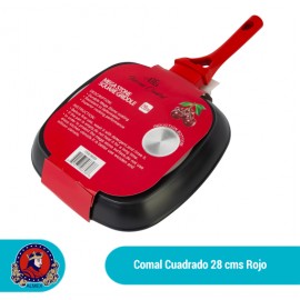 COMAL CUADRADO 28 CMS. MEGA STONE COLOR ROJO