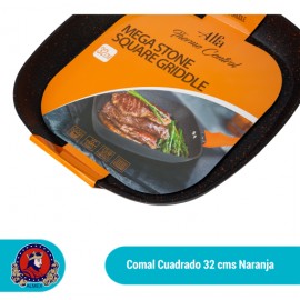 COMAL CUADRADO 32 CMS. MEGA STONE COLOR NARANJA