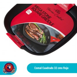 COMAL CUADRADO 32 CMS. MEGA STONE COLOR ROJO